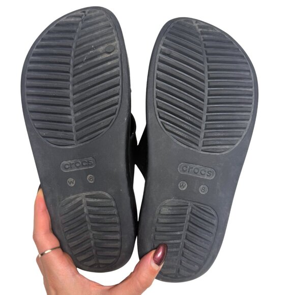 Black Crocs Getaway Platform H-Strap Sandals – Women’s Size 8 – fits 7.5 Wide - Picture 7 of 10